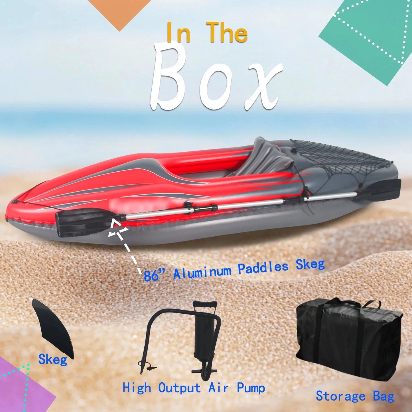 Inflatable Kayak with Paddle & Pump – 1 Person Portable Kayak for Lakes & Rivers