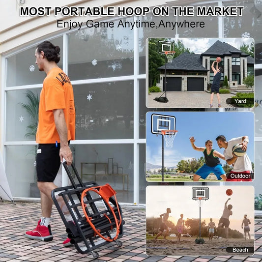 Adjustable Basketball Hoop (6.9–8.7 FT) – Portable Indoor/Outdoor Basketball Goal
