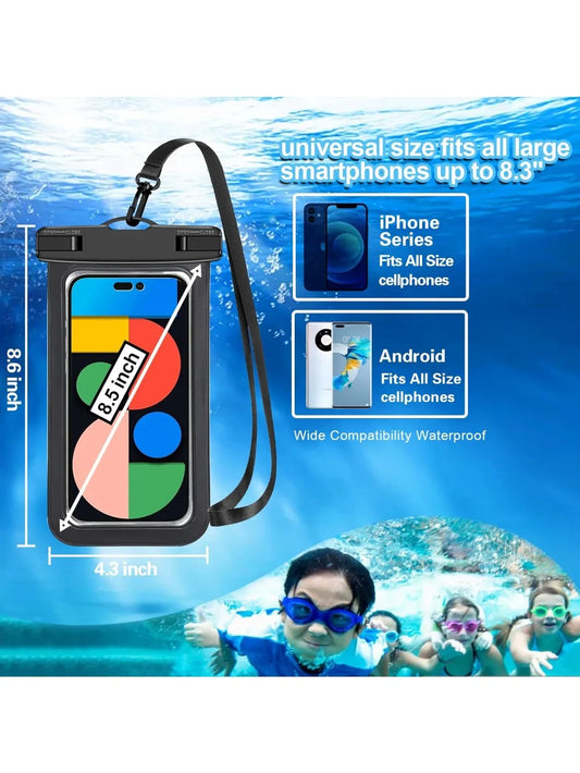 4-Pack Waterproof Phone Pouch – Universal Dry Bag Case for Beach, Swimming & Water Sports