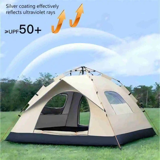 4-Person Pop-Up Camping Tent – Waterproof Automatic Tent with Dual Doors & Windows