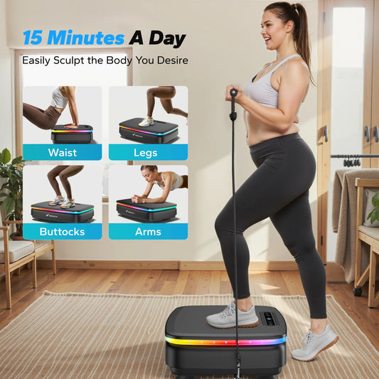 Vibration Plate Exercise Machine with Light Whole Body Workout Power