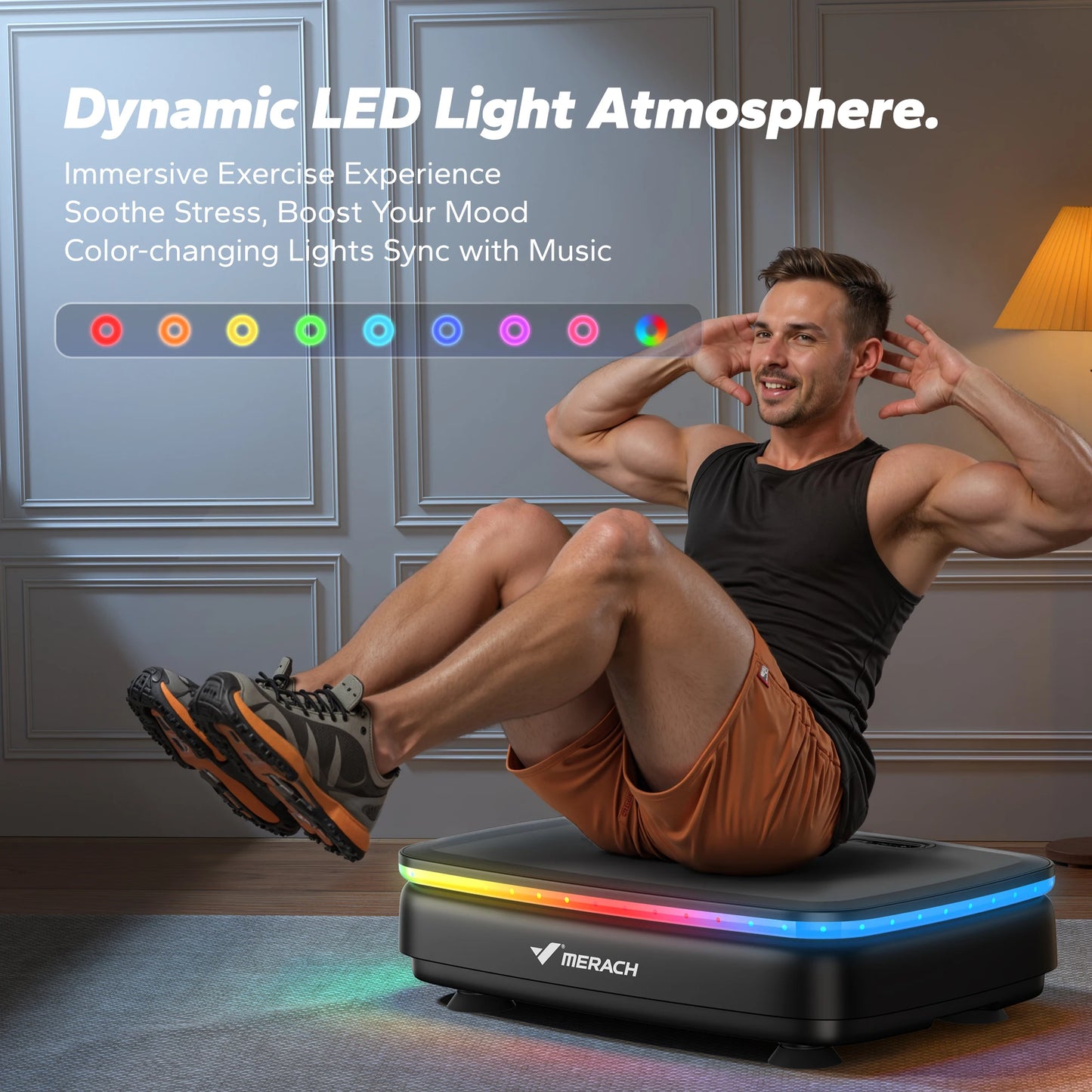Vibration Plate Exercise Machine with Light Whole Body Workout Power
