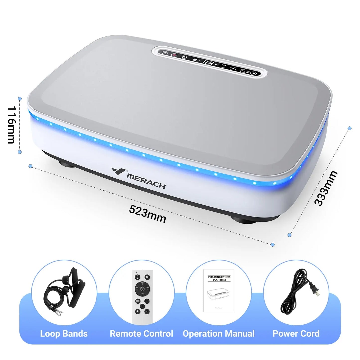 Vibration Plate Exercise Machine with Light Whole Body Workout Power