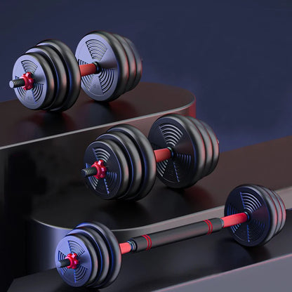 Adjustable Dumbbell to Barbell Set with Anti-Slip Grip