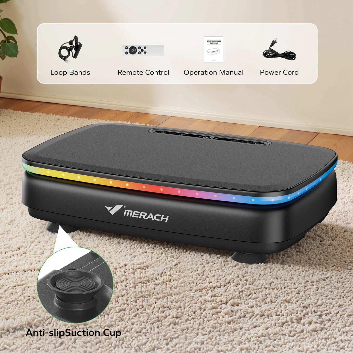 Vibration Plate Exercise Machine with Light Whole Body Workout Power