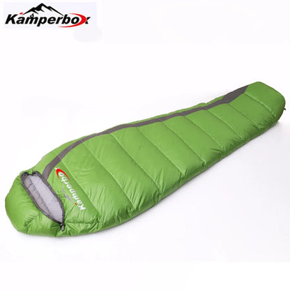 Winter Down Sleeping Bag (0°C to -10°C) – Cold Weather Mummy Sleeping Bag for Camping