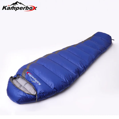 Winter Down Sleeping Bag (0°C to -10°C) – Cold Weather Mummy Sleeping Bag for Camping