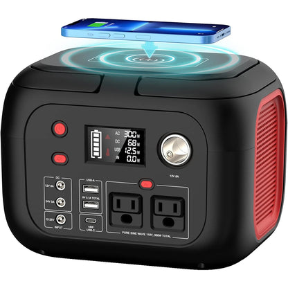 Portable Power Station (120W–600W) – Solar Generator Backup Battery for Camping & Emergency Use