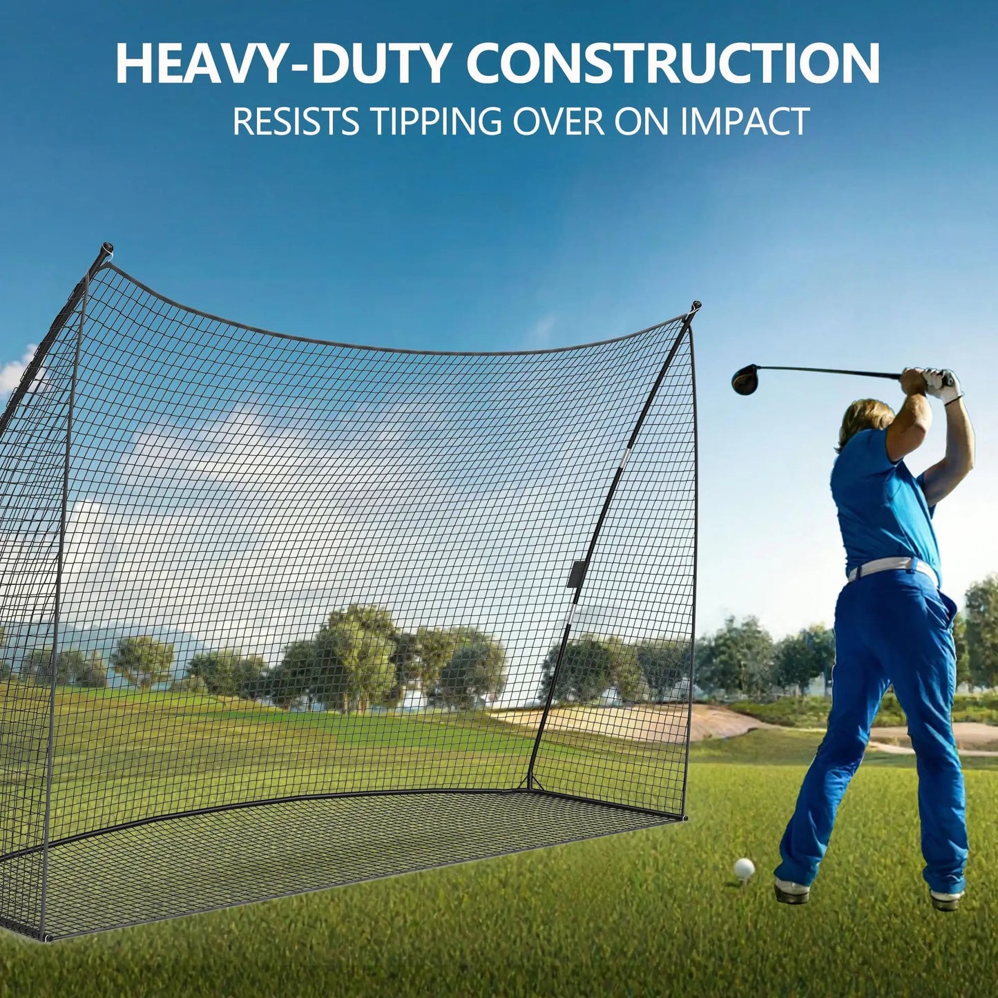 Golf Practice Net (10x7 FT) – Portable Hitting Net for Backyard Swing & Chipping Training
