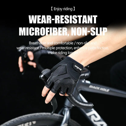 Anti-Slip Half-Finger Cycling Gloves with Gel Pad Shock-Absorbing Material