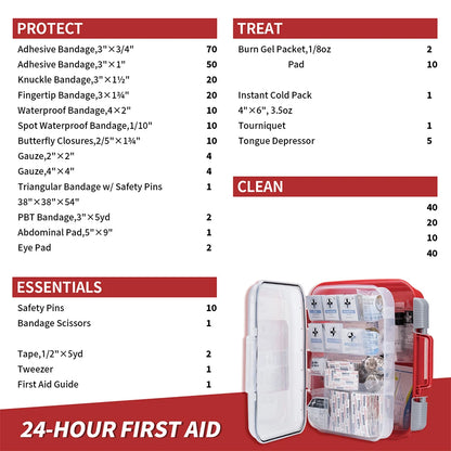 First Aid Kit (350 Pieces) – Comprehensive Emergency Medical Kit for Camping, Travel & Home