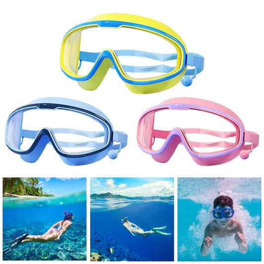 Kids Swim Goggles with Earplugs – Anti-Fog UV Protection Swimming Goggles for Boys & Girls