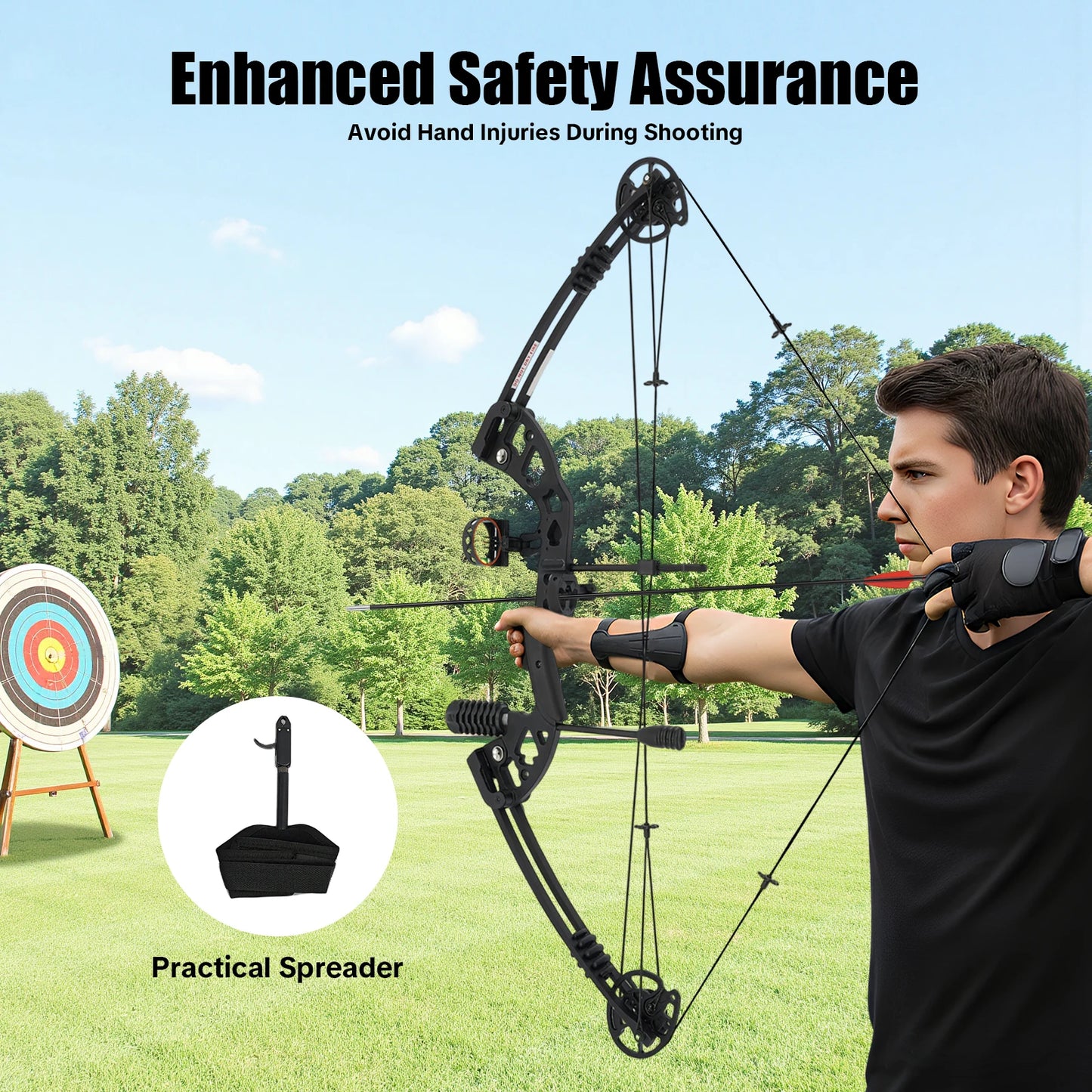 Compound Bow Kit – Adjustable Draw Weight Archery Set for Target Practice & Outdoor Use