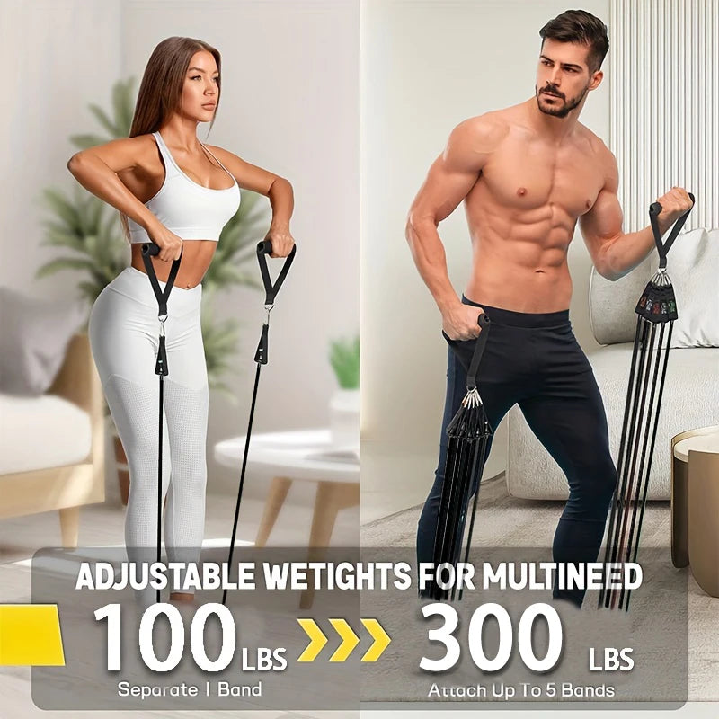 Resistance Bands With Door Anchor and Accessories