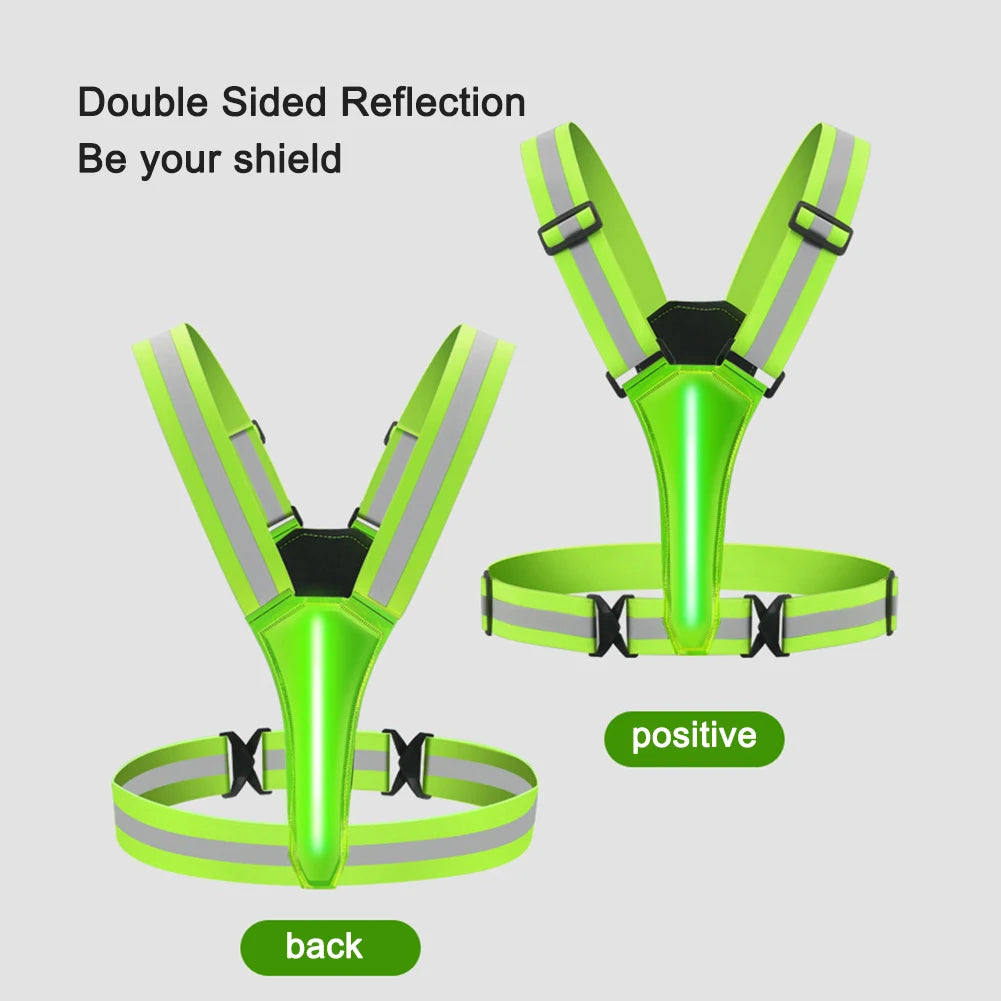 LED High Visibility Running and Cycling Safety Vest with USB Charger