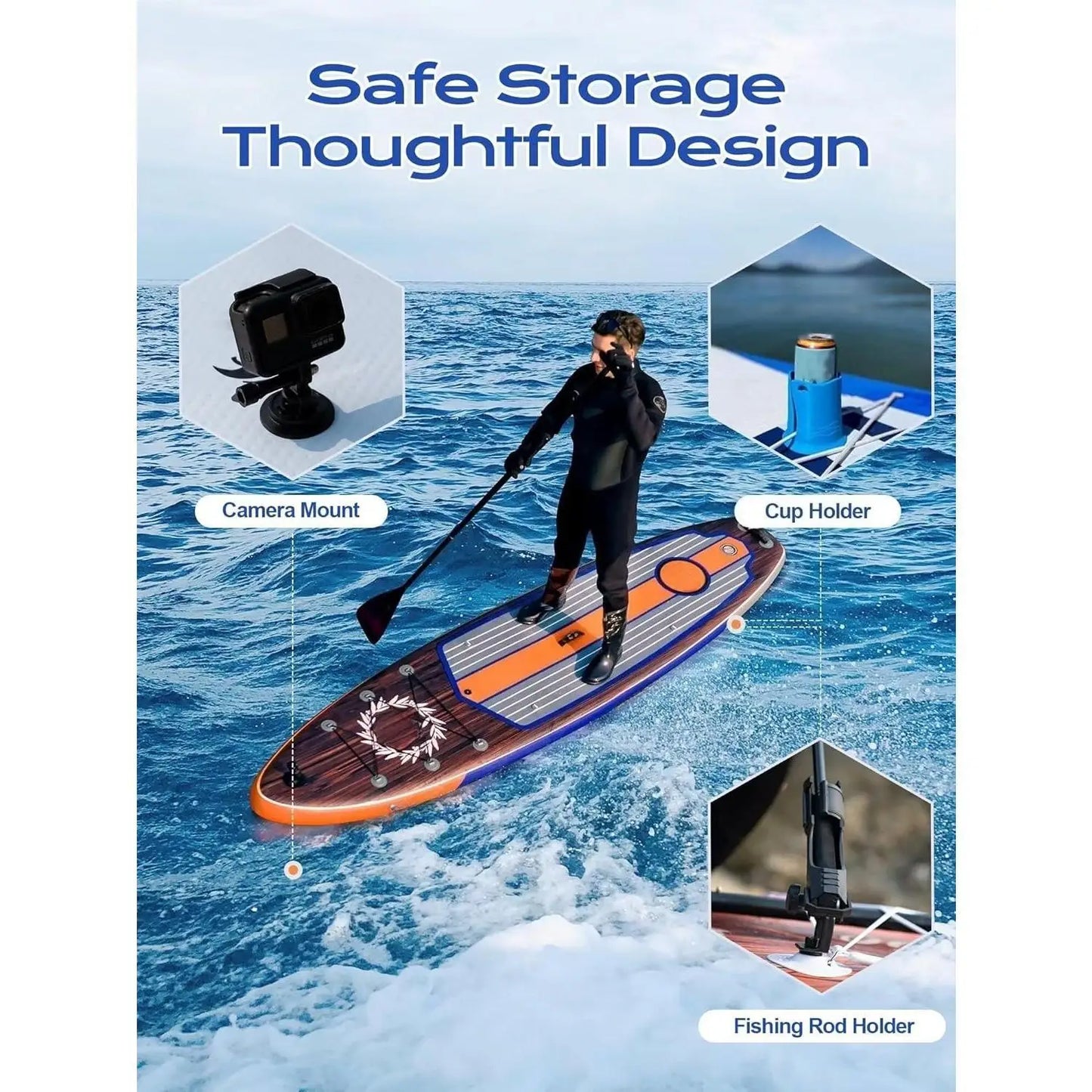 Extra Wide Inflatable Paddle Board 11’ – Stable SUP with Accessories for All Skill Levels