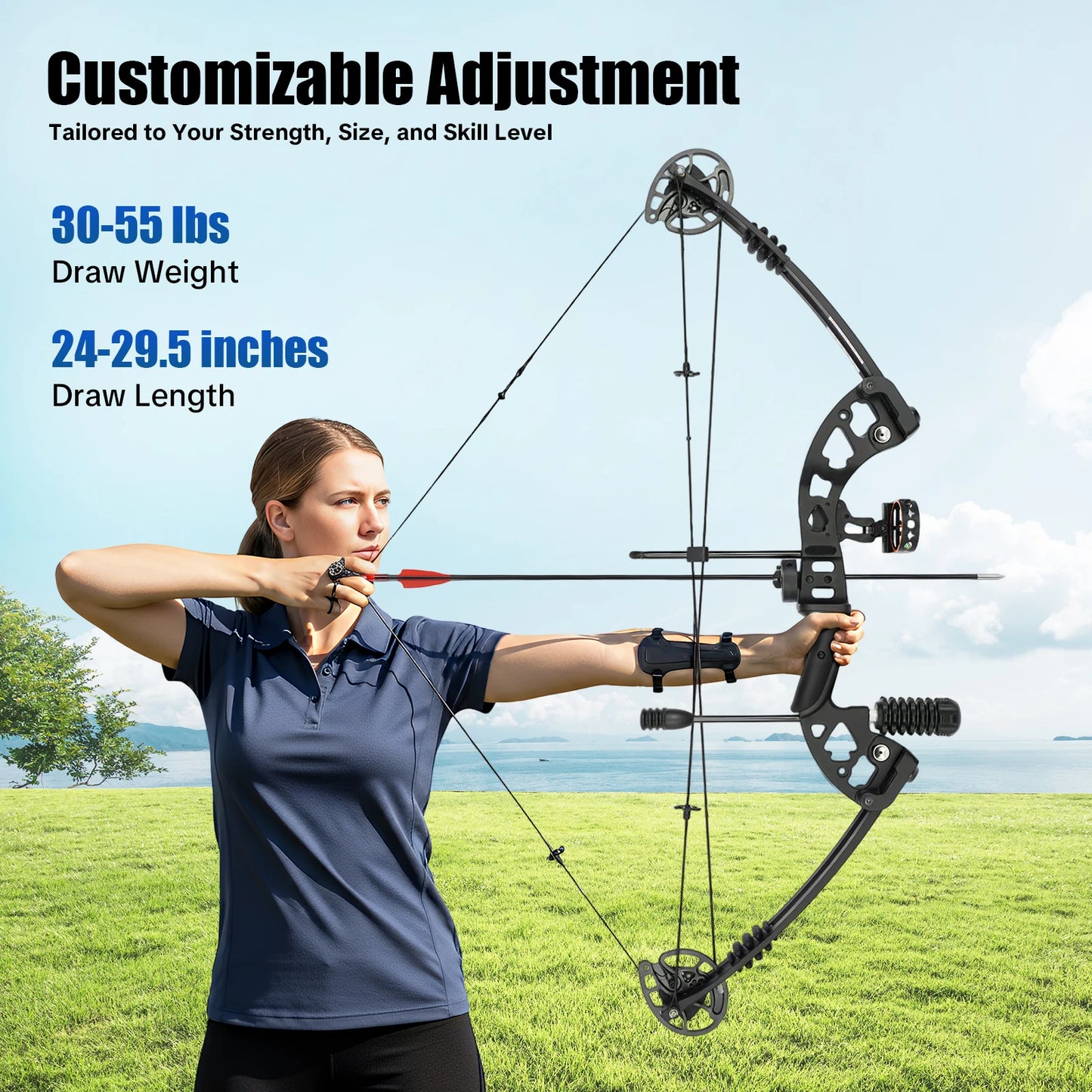 Compound Bow Kit – Adjustable Draw Weight Archery Set for Target Practice & Outdoor Use