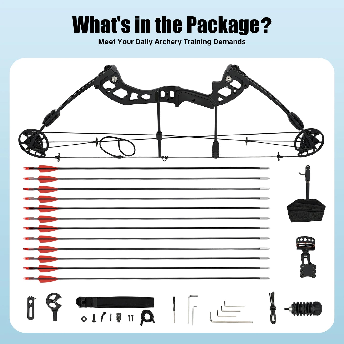 Compound Bow Kit – Adjustable Draw Weight Archery Set for Target Practice & Outdoor Use
