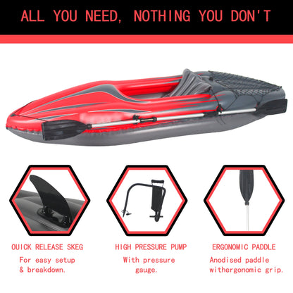 Inflatable Kayak with Paddle & Pump – 1 Person Portable Kayak for Lakes & Rivers