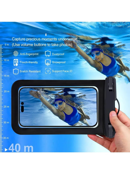 4-Pack Waterproof Phone Pouch – Universal Dry Bag Case for Beach, Swimming & Water Sports