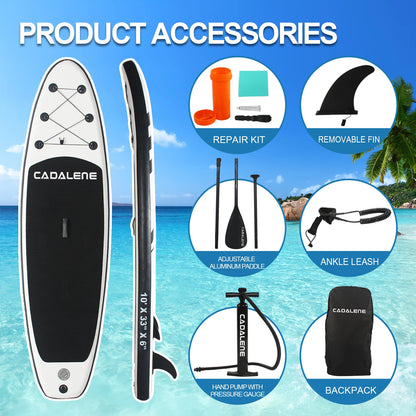 Inflatable Paddle Board 10’ – Stable SUP with Non-Slip Deck & Full Accessory Kit