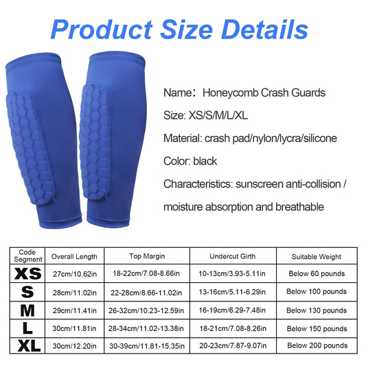 Soccer Shin Guards – Lightweight Honeycomb Padding Shin Pads for Training & Match Play