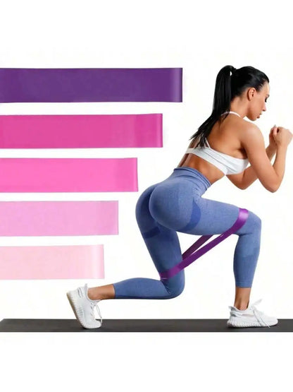 5 Pcs Pink Resistance Bands Set for Home Gym