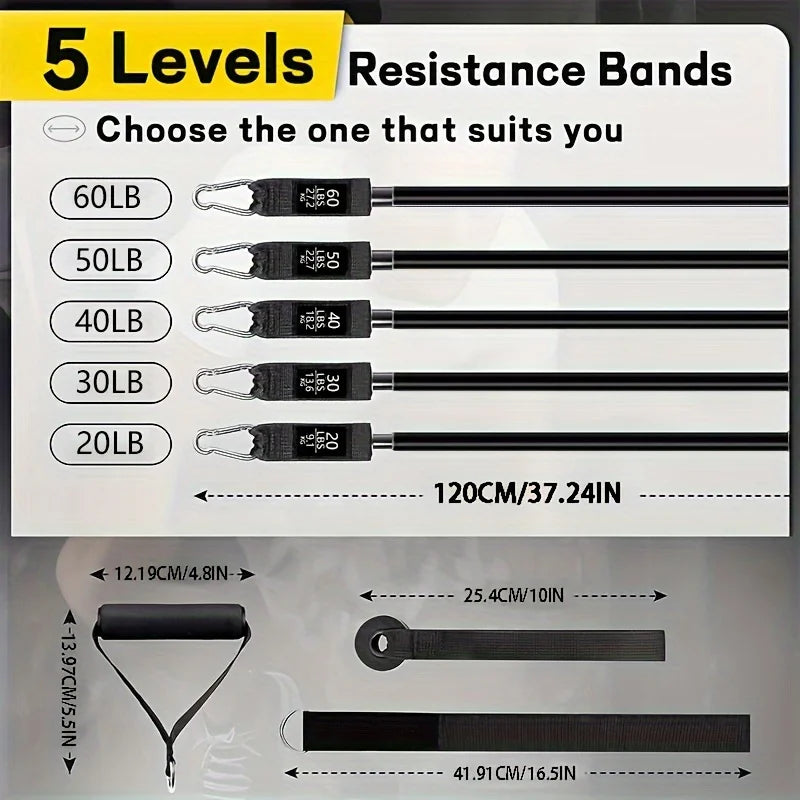 Resistance Bands With Door Anchor and Accessories