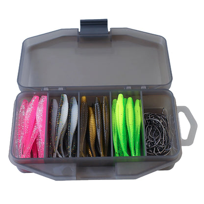 61pcs Lightweight Artificial Fishing Lure & Hook Set with Tacklebox