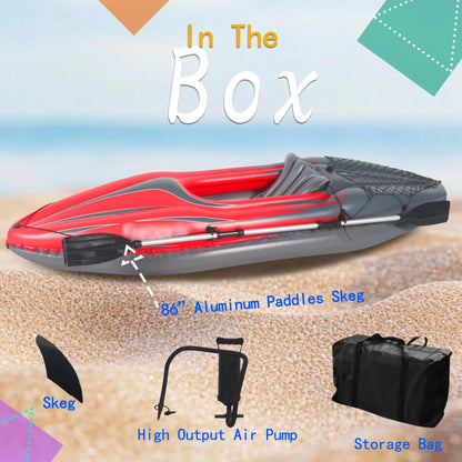 Inflatable Kayak with Paddle & Pump – 1 Person Portable Kayak for Lakes & Rivers