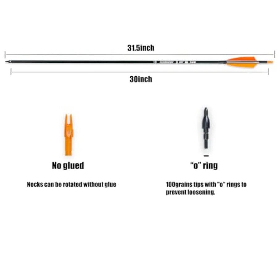Carbon Arrows for Archery Target Practice & Hunting
