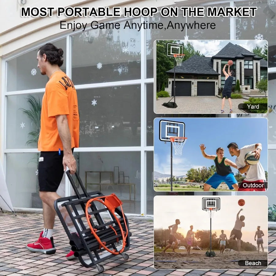Adjustable Basketball Hoop (6.9–8.7 FT) – Portable Indoor/Outdoor Basketball Goal