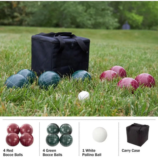 Bocce Ball Set (Regulation Size) – Classic Lawn Game with Carry Case for Backyard & Beach