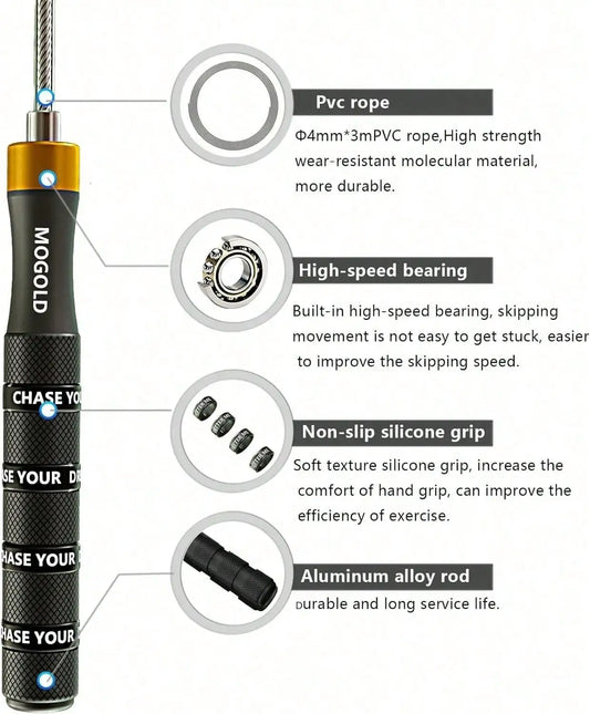 Adjustable Speed Jump Rope with Dual Bearings