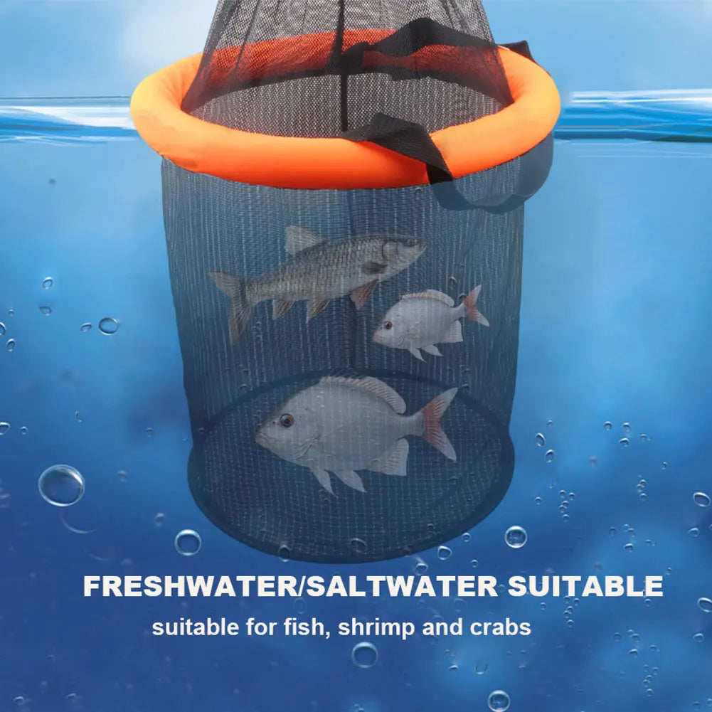 Foldable Floating Mesh Fishing & Bait Storage Basket