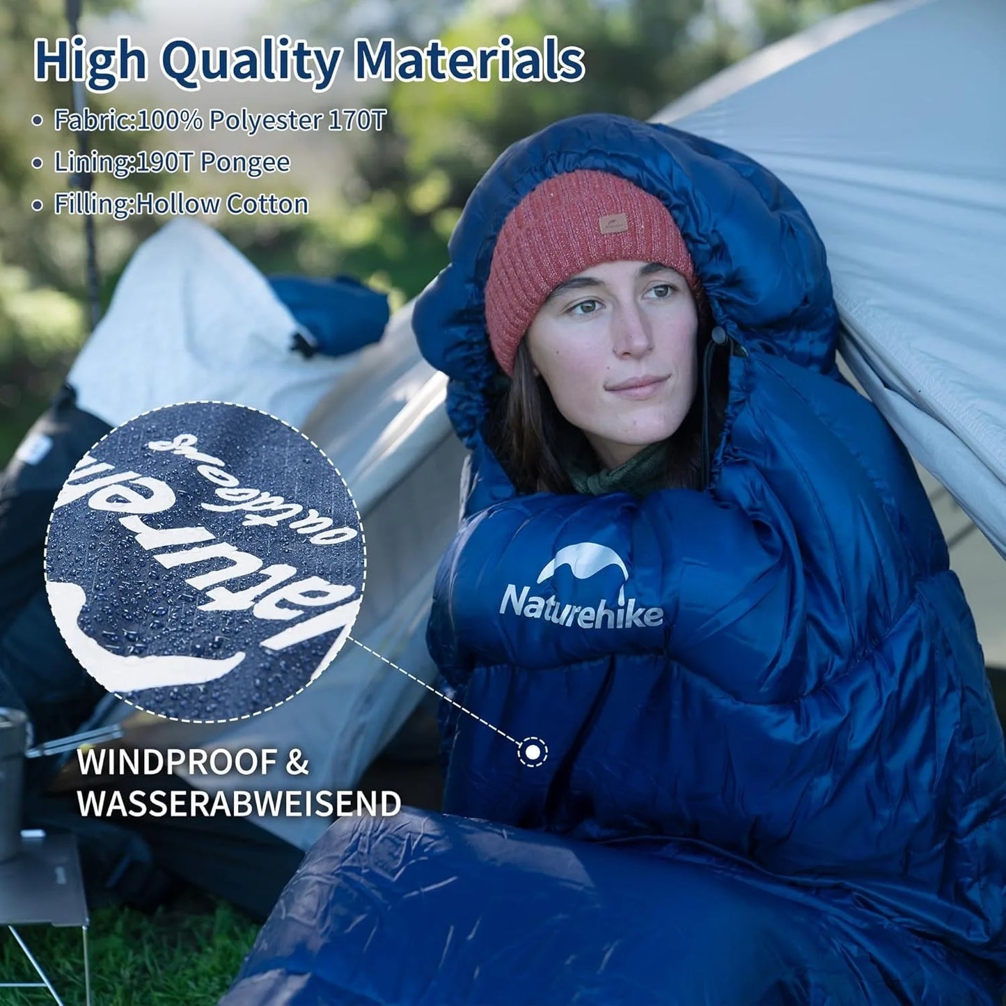 3-Season Mummy Sleeping Bag – Lightweight Insulated Sleeping Bag for Camping & Hiking