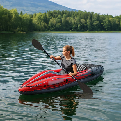 Inflatable Kayak with Paddle & Pump – 1 Person Portable Kayak for Lakes & Rivers