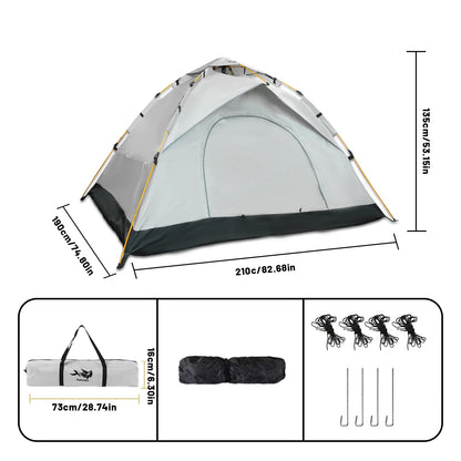 2–4 Person Camping Tent – Windproof Waterproof Family Tent with Easy Setup