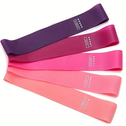 5 Pcs Pink Resistance Bands Set for Home Gym