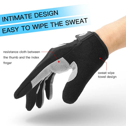 Cycling Gloves - Full Finger BMX Mountain Bike Gloves with Touchscreen Ability