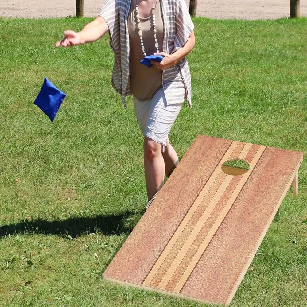 Regulation Cornhole Set (4’ x 2’) – Solid Wood Boards with 8 Bean Bags for Outdoor Play