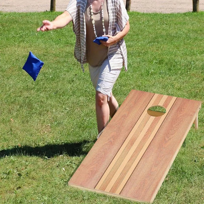 Regulation Cornhole Set (4’ x 2’) – Solid Wood Boards with 8 Bean Bags for Outdoor Play