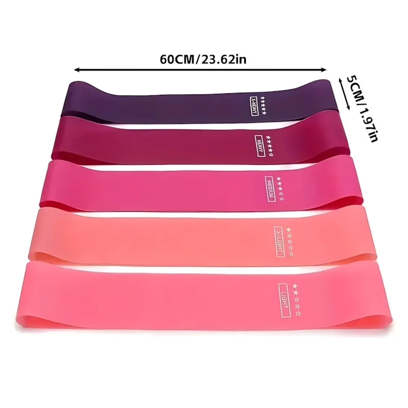 5 Pcs Pink Resistance Bands Set for Home Gym