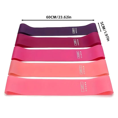 5 Pcs Pink Resistance Bands Set for Home Gym