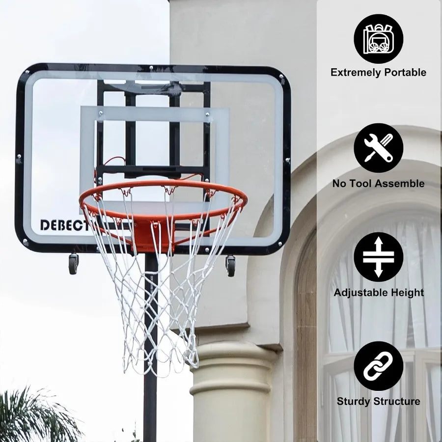 Adjustable Basketball Hoop (6.9–8.7 FT) – Portable Indoor/Outdoor Basketball Goal