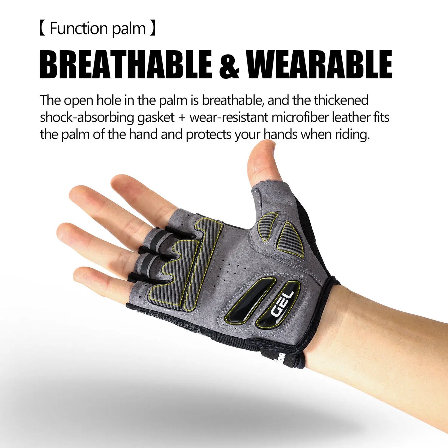 Anti-Slip Half-Finger Cycling Gloves with Gel Pad Shock-Absorbing Material