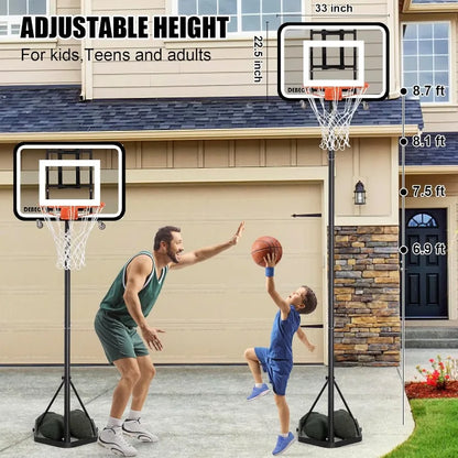 Adjustable Basketball Hoop (6.9–8.7 FT) – Portable Indoor/Outdoor Basketball Goal
