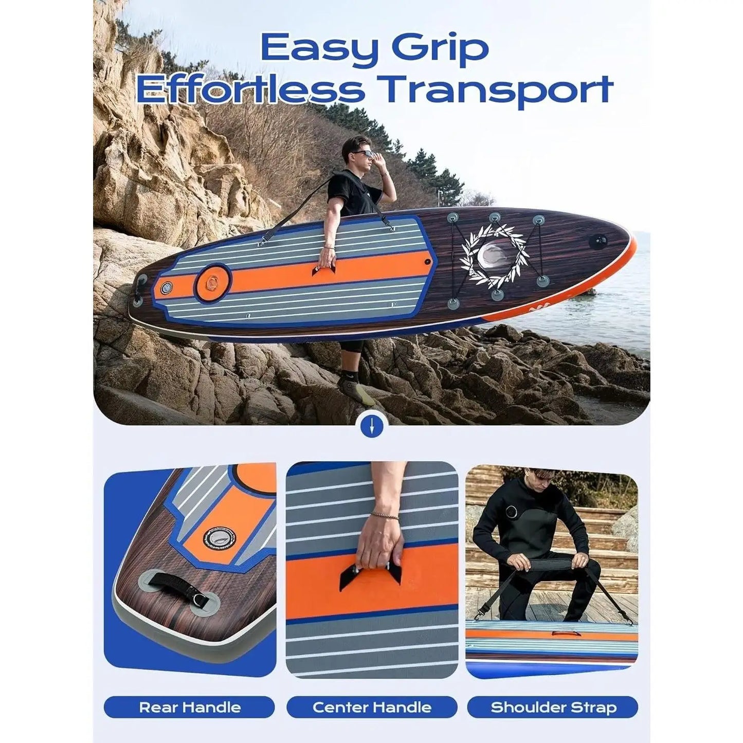Extra Wide Inflatable Paddle Board 11’ – Stable SUP with Accessories for All Skill Levels