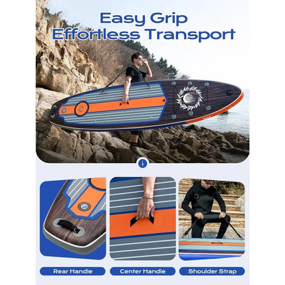 Extra Wide Inflatable Paddle Board 11’ – Stable SUP with Accessories for All Skill Levels