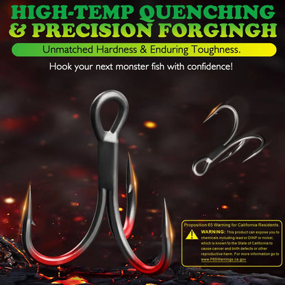 Coated Treble Hooks - 50PCS